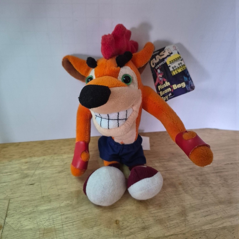 ReSaurus 1998 Crash Bandicoot Plush Keychain Beanbag Rare w/ Tags PlayStation 8"